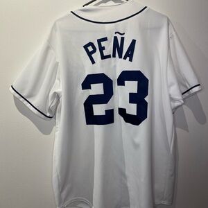 Stitched Majestic CARLOS PENA #23 Tampa Bay Rays Jersey Mens L White USA